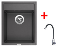 Sinks CLASSIC 400 Titanium + Elasta nerez/černá 